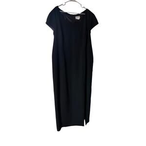 Gemini II Designs Co. Womens 18 Black Scallop NeckShort Sleeve Long Formal Dress